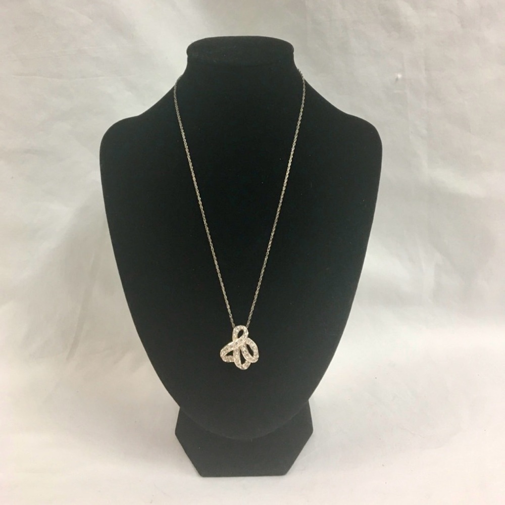 + Silver Tone Knot Pendant Ringstones Necklace - Women Jewelry